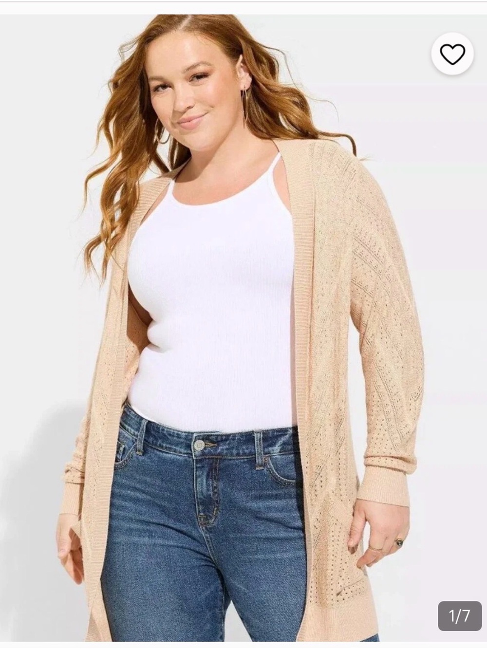 Y Light Beige Open-Front Women's Cardigan Sweater